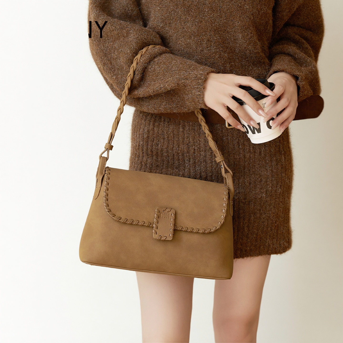 卓诗尼2026新款手柄软皮托特包