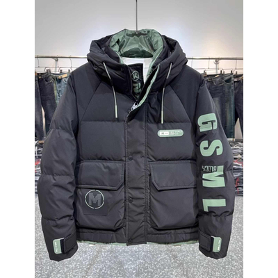 男士潮牌连帽保暖羽绒服
