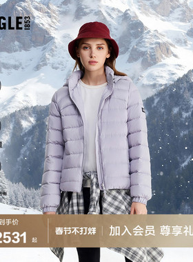 AIGLE艾高羽绒服女士秋冬款御寒保暖90鹅绒外套轻薄短款WR羽绒衣