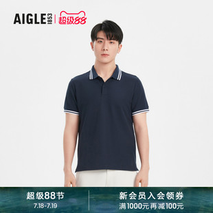 T恤男女可穿短袖 AIGLE艾高夏防紫外线速干凉感polo衫 上衣