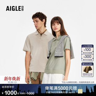 T恤上衣 情侣款 AIGLE艾高速干短袖 吸湿户外休闲百搭凉感POLO衫
