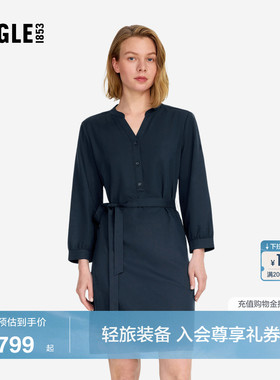 AIGLE艾高女士舒适休闲凉感法式连衣裙裙子长款AY75