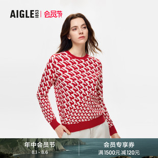 纯棉提花休闲针织衫 AIGLE艾高2025早春新品 夏季 女士上衣 新品