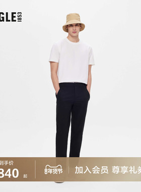 AIGLE艾高春秋季速干吸湿户外休闲时尚运动长裤黑色裤子男款修身