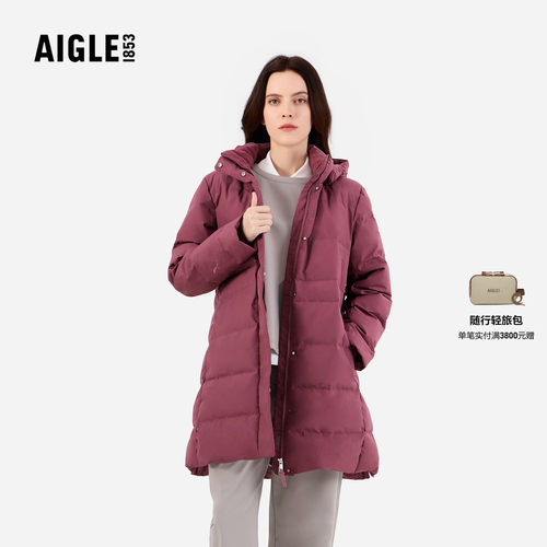 艾高女士羽绒服防风鹅绒保暖长款