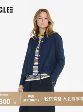 AIGLE艾高春秋季DFT速干凉感长袖纯色女士衬衫法式上衣外套BA78