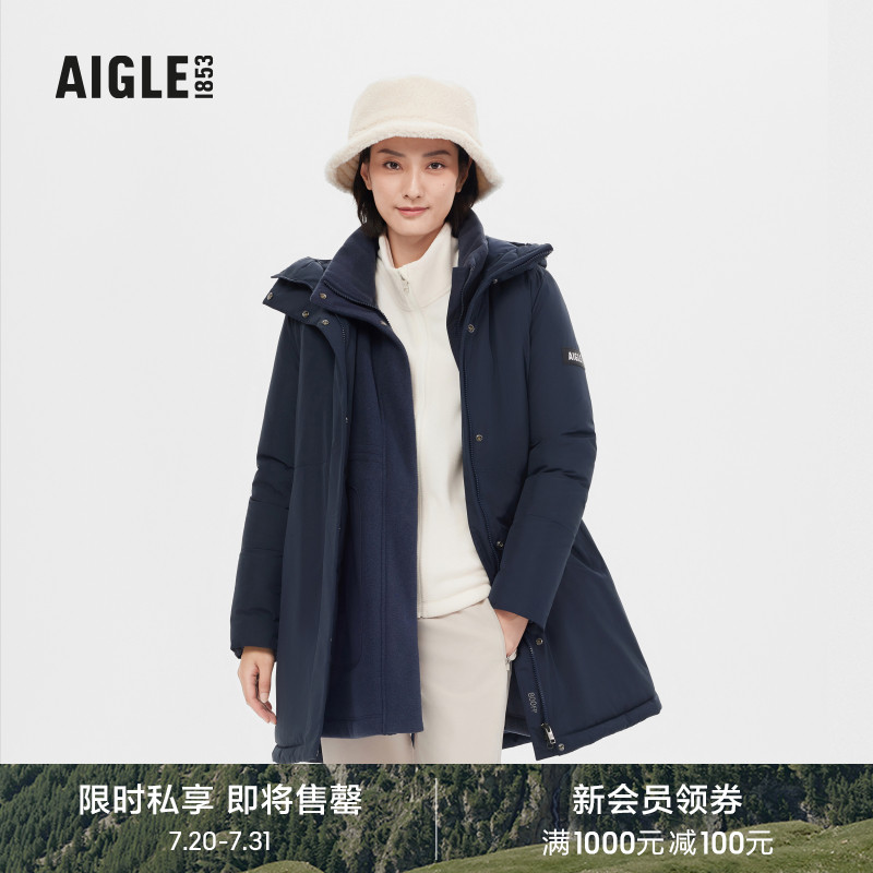 AIGLE艾高中長款羽絨服防風透汽
