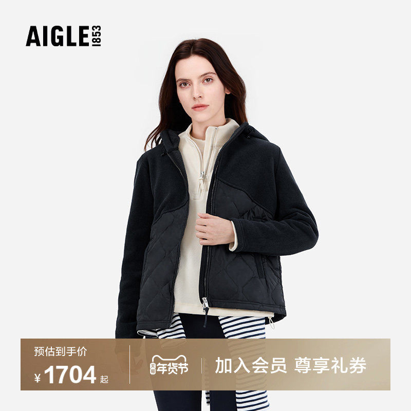 AIGLE艾高Polartec300加厚保暖防风锁温全拉链抓绒休闲上衣女外套,户外/登山/野营/旅行用品,抓绒衣,淘宝优惠券,粉丝福利购,淘宝优惠卷
