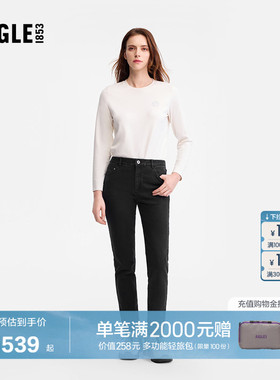 AIGLE艾高女士长裤修身显瘦牛仔裤户外休闲裤装法式时尚裤子BM31