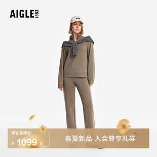 BX78 AIGLE艾高女士太空棉卫衣长裤 BX80 新品 子26年春季 套装 上衣裤