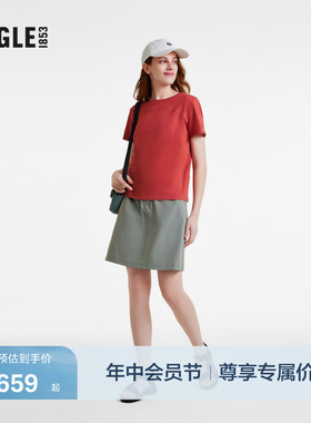AIGLE艾高夏季女士裙子WR防泼水耐磨户外休闲裙时尚半裙子AW89