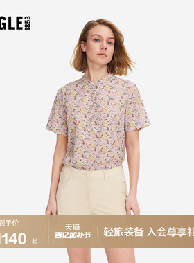 AIGLE艾高女士短袖衬衫Liberty印花户外休闲上衣26年春夏新品BQ98