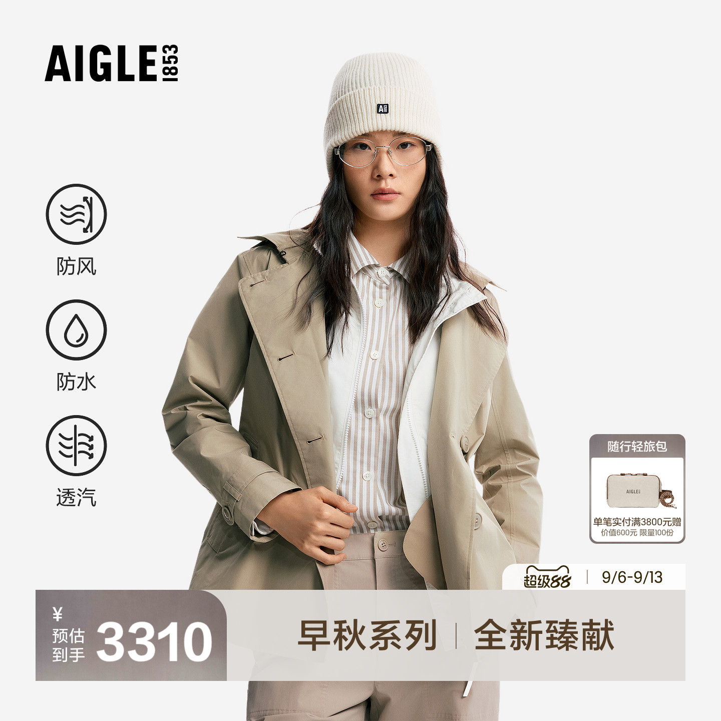 艾高新款GTX风衣夹克女士外套图片