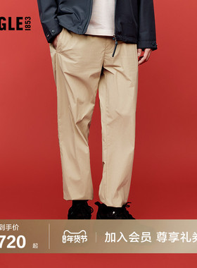 AIGLE艾高夏户外WR长裤运动男士休闲裤修身裤子男款黑色裤子