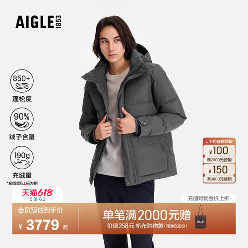 艾高男士鹅绒羽绒服户外防风保暖