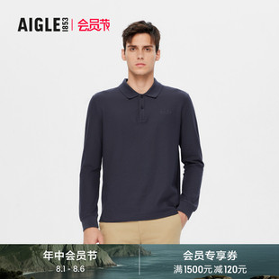 款 polo衫 AIGLE艾高夏季 防晒速干透汽休闲运动长袖 上衣 男款 T恤短袖