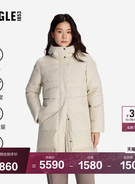 AIGLE艾高防风透汽抗水羽绒服26年秋冬季保暖女士白鹅绒外套CF36