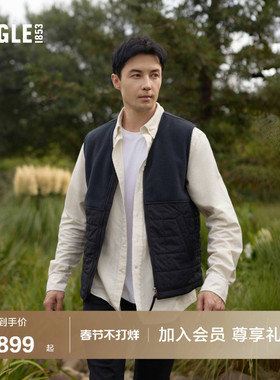 AIGLE艾高新款Polartec300保暖防风上衣锁温舒适抓绒马甲男士外套
