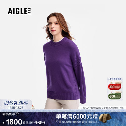 艾高女士上衣套头针织衫圆领毛衣