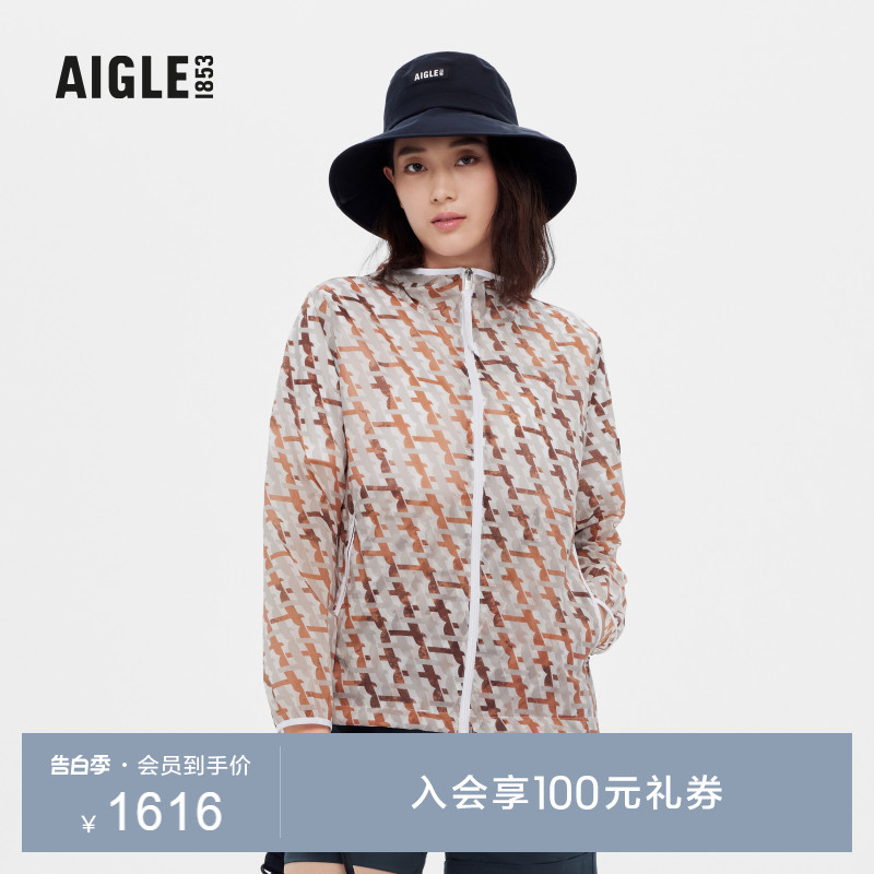 AIGLE艾高春季女士WR防泼水户外休闲时尚夹克开襟皮肤衣外套