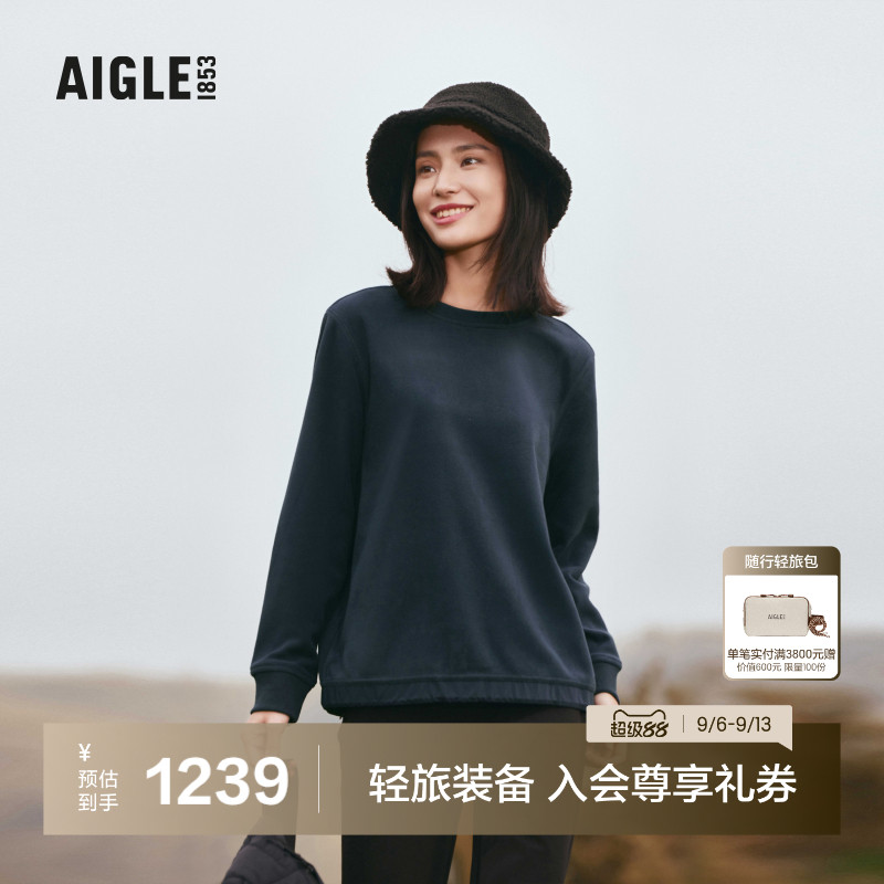 艾高女士上衣圆领抓绒衣户外休闲图片