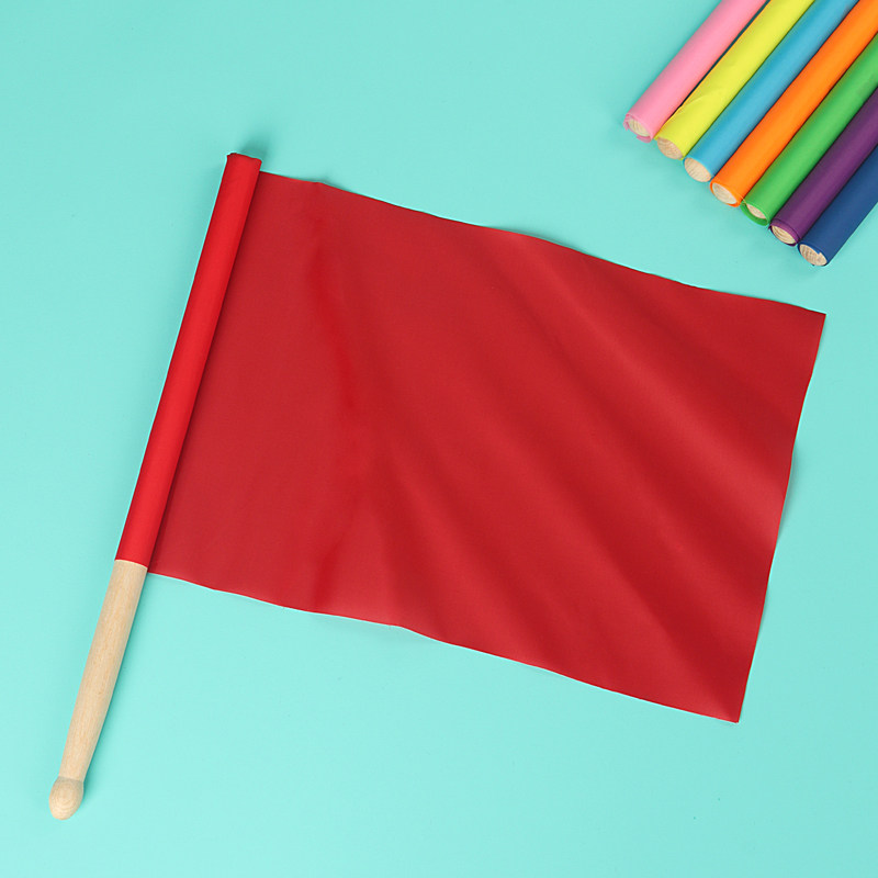 儿童幼儿园课间操做早操道具舞蹈红彩旗考级小旗子活动手摇挥木柄