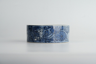 手作搏泥幻化荷菊兔纹水盂