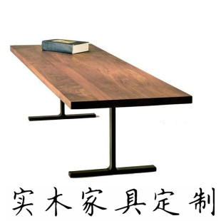 美式 简约书桌 老松木工作台 家用画桌实木做旧餐桌复古办公电脑桌