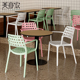 餐椅桌椅组合商用饭厅咖啡厅奶茶店加厚靠背塑料椅子高级感洞洞椅