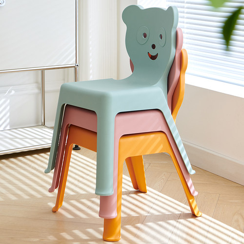 小凳子家用靠背加厚防滑塑料凳可叠放板凳网红餐椅幼儿园儿童椅子