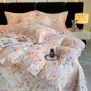 高端纯全棉磨毛被套超柔软 220x240cm150x210cm单件粉色 被罩180