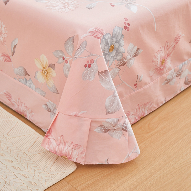 粉色小清新床单单件纯棉100全棉 2025新款加枕套一对三件四季通用