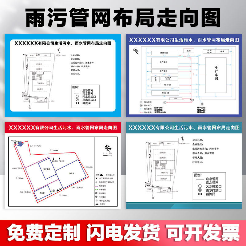 雨污管网布局走向图设分布图