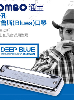 TOMBO通宝10孔十孔布鲁斯口琴C调6610S成人专业初学者学蓝调乐器