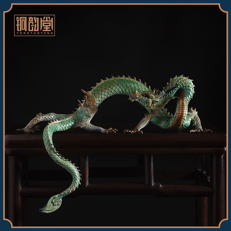 铜龙摆件吉祥物五爪金龙工艺品玄关办公桌装饰品十二生肖新年礼品