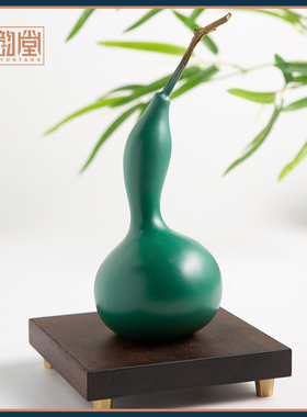 铜韵堂铜葫芦摆件新中式福禄寿财喜礼品手工艺品客厅玄关柜装饰品