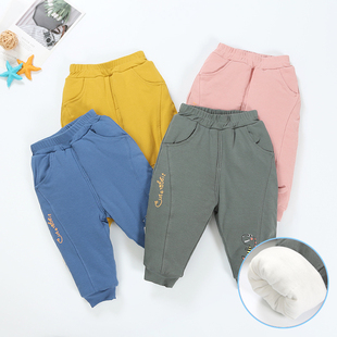 外穿女童保暖裤 宝宝棉裤 子纯棉开裆男童休闲裤 加厚婴儿夹棉裤 冬季