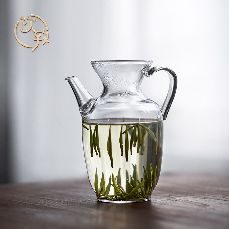 饮致高档玻璃公道杯茶滤一体日式功夫茶具仿宋绿茶专用透明分茶器