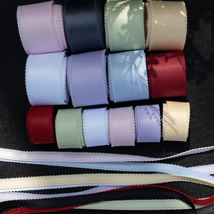 小清新牙边涤棉丝带手工diy蝴蝶结材料服装礼品包装彩带花边织带