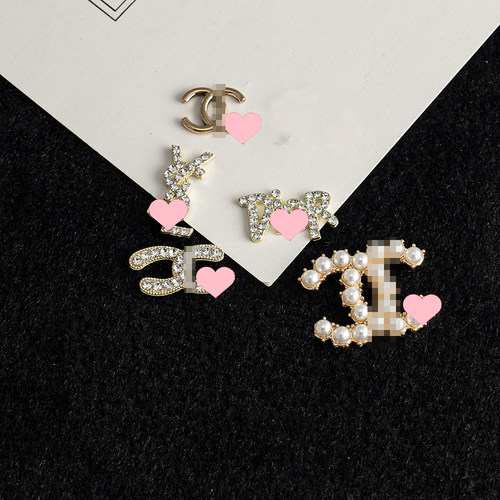 小香风合金水钻双C配件