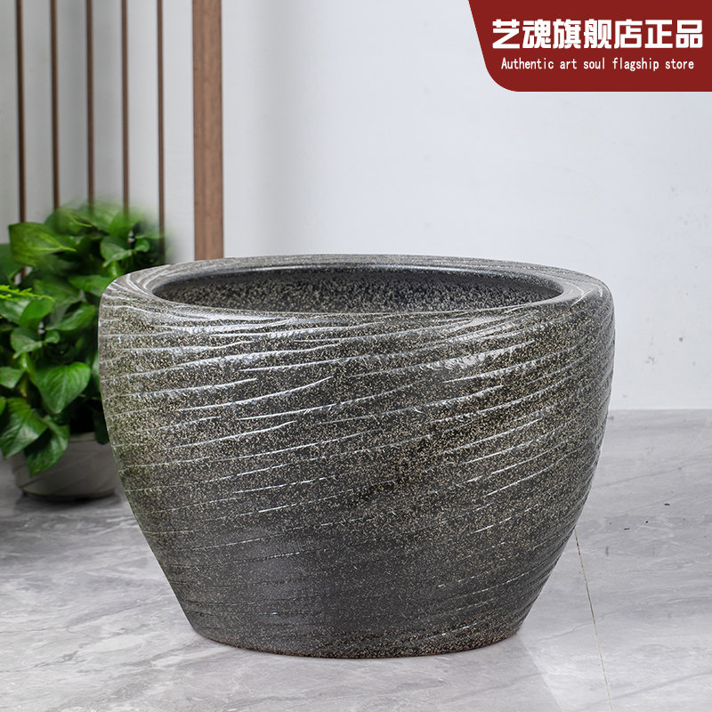 彷石陶瓷鱼缸水缸养鱼阳台睡莲荷花缸室外庭院大缸鱼缸老式大水缸