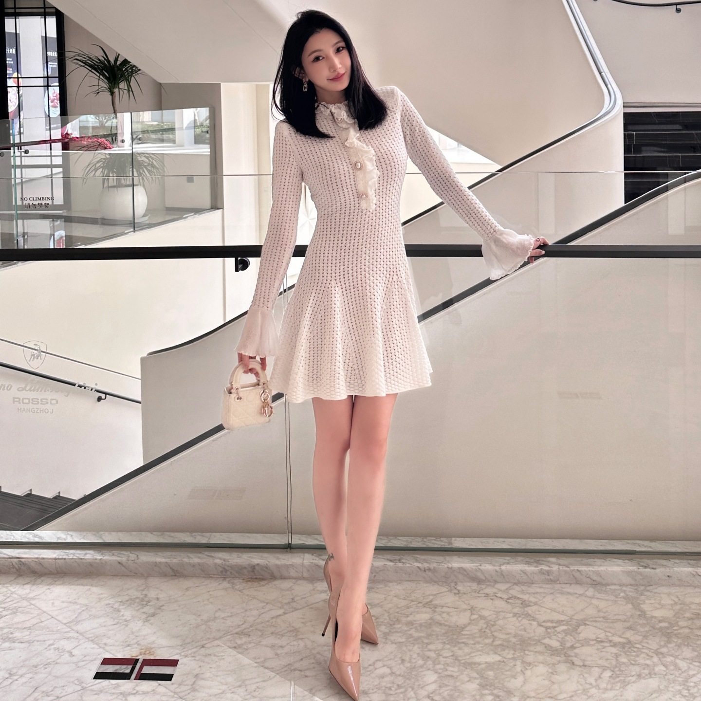 2026年春夏新款女装白色法式气质喇叭袖木耳边针织连衣裙子两件套,女装/女士精品,连衣裙,淘宝优惠券,粉丝福利购,淘宝优惠卷