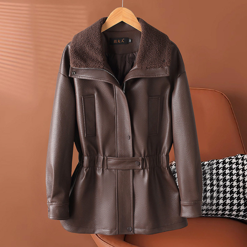 跨境绵羊皮羽绒服女短款冬新款羊羔毛大翻领小个子时尚设计感外套,女装/女士精品,羽绒服,淘宝优惠券,粉丝福利购,淘宝优惠卷