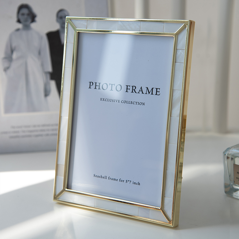 时几初金属轻奢风玻璃贝壳相框