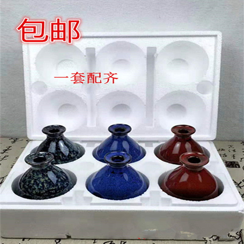 包邮 宜兴市1斤装彩釉手抓瓶陶瓷酒壶土陶酒坛酒罐酒具配木塞一套