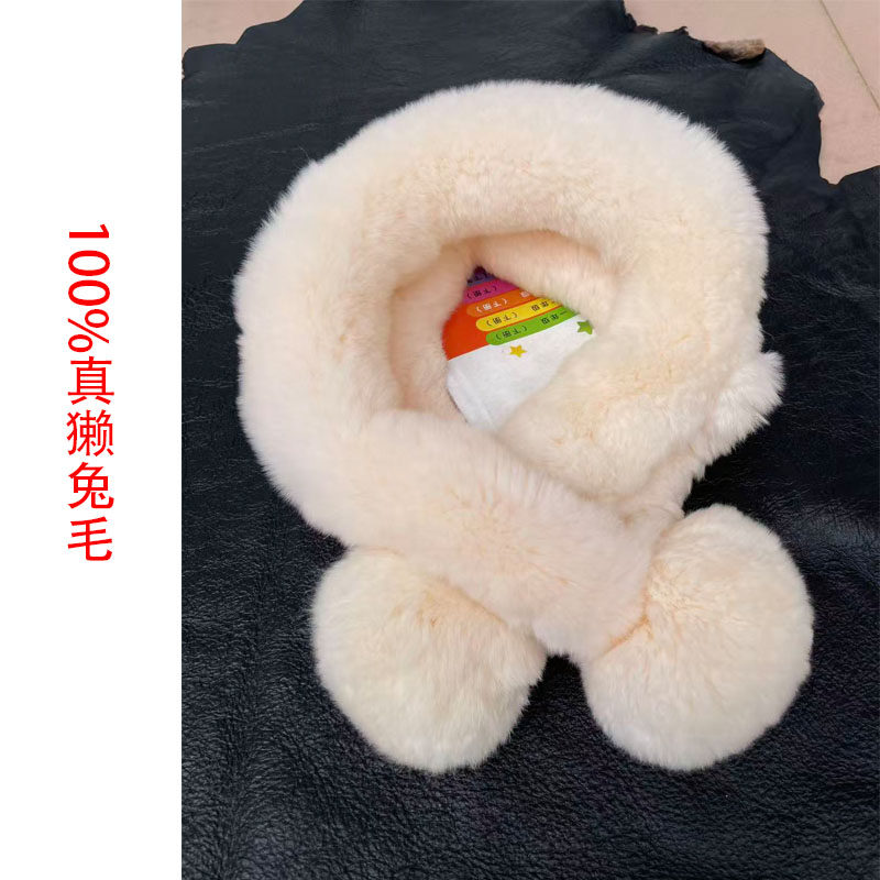 新款獭兔毛围脖皮草围巾女冬季加厚獭兔毛围巾百搭保暖柔软舒适