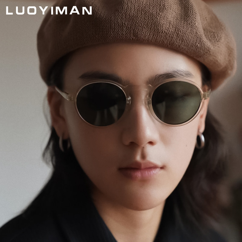 蝌蚪同款白山眼镜店日本手工近视太阳眼镜框架男女BOSTON墨镜偏光