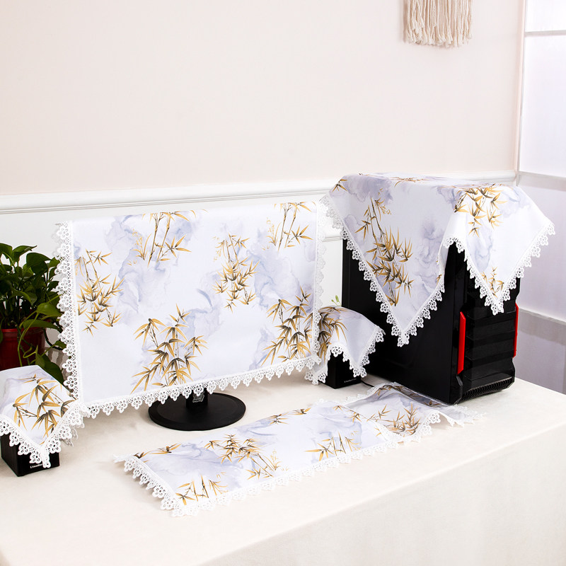 显示器盖布台式液晶电脑罩防尘罩主机箱盖巾田园布艺键盘防尘盖布