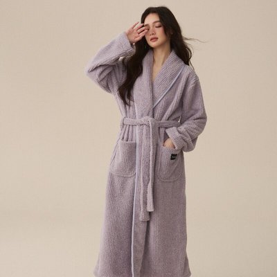 现货睡袍女秋冬季珊瑚绒男士浴袍情侣睡衣套装加长款浴衣加厚冬天