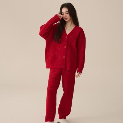 现货半边绒软绵绵睡衣女秋冬季珊瑚绒加厚可外穿家居服保暖套装